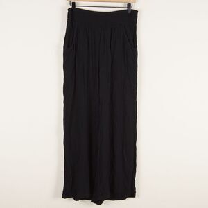 Elan Black Elastic Waist High Waist Cover Up Wide Leg Casual Lounge Pants Sz XS
